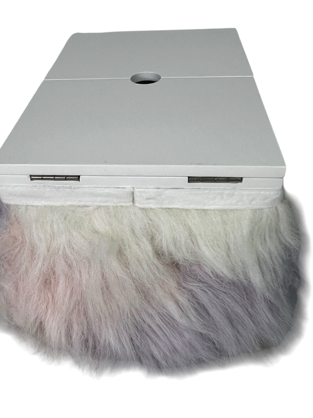 Pottery Barn Teen-Faux Fur Mani Pedi Lap desk Unicorn Multi Color Storage/Mirror - Picture 5 of 16